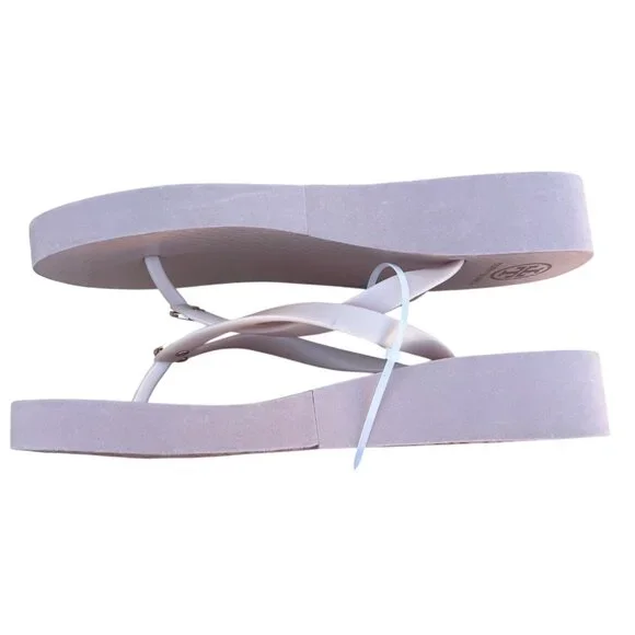 Tory Burch Wedge Flip Flops Sandals Seashell Pink Size 11 - Picture 5 of 16